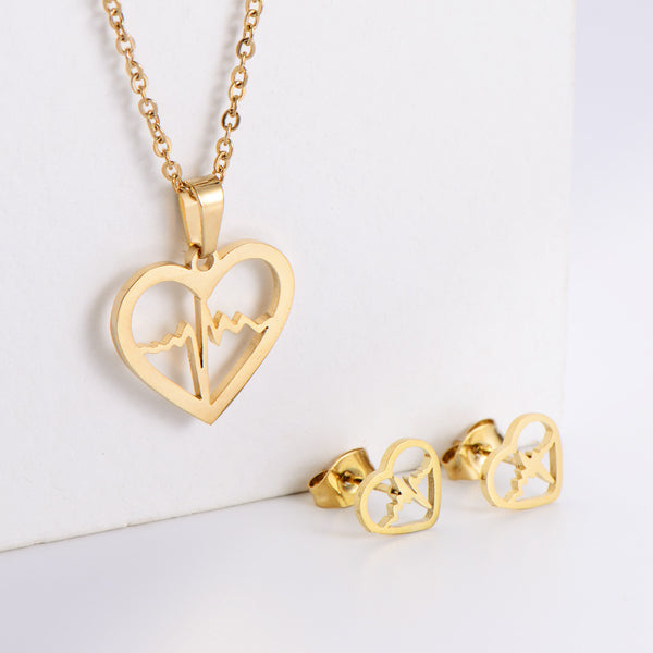 Women Korean Little Daisy Butterfly Heart Stainless Steel Electroplating Pendants