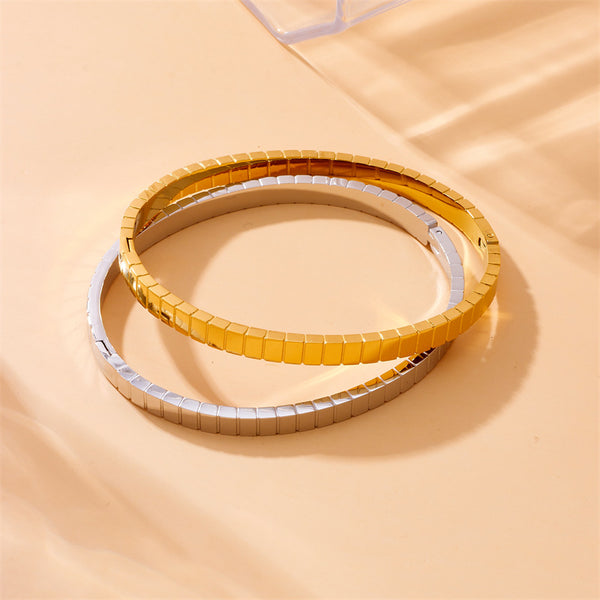 Fashion Round Stainless Steel Electroplating Bangles