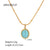 IG Style Circle Geometric Stainless Steel 18K Gold Plated Necklaces