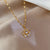 Cartoon Geometric Titanium Steel Diamond Inlay Necklaces