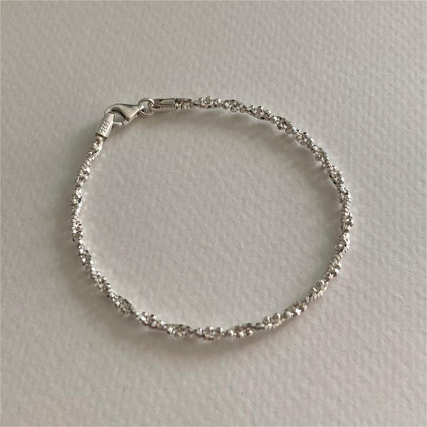 925 Sterling Silver Korean Chamfered Cube Silver Handmade Bangles