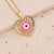 Women Eye Heart Copper Zircon Inlay Pendants