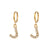 Minimalist Letter Number Text Stainless Steel 18K Gold Plated Earrings