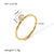 Women IG Style Circle Heart Asymmetrical Chain Geometric Stainless Steel Zircon Inlay Rings