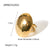 Women IG Style Circle Geometric Stainless Steel 18K Gold Plated Rings