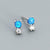 925 Sterling Silver Korean Geometric Silver Diamond Inlay Stud Earrings