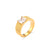 Women Geometric Stainless Steel 18K Gold Plated Rings