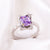 Versatile Women Quadrilateral Geometric Zircon Inlay Diamond Inlay Rings