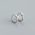 925 Sterling Silver Minimalist Circle Ellipse Quadrilateral Geometric Silver Diamond Inlay Stud Earrings