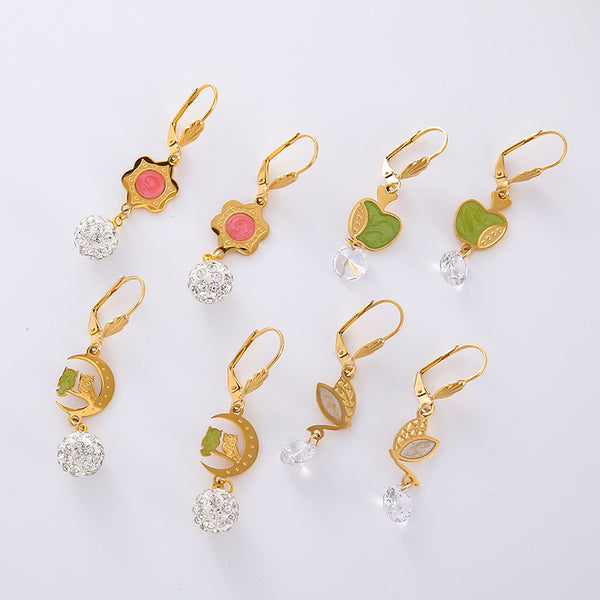 Refreshing Apple Stainless Steel Earrings