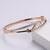 Fashion Women Metal Diamond Heart Stainless Steel Bangles