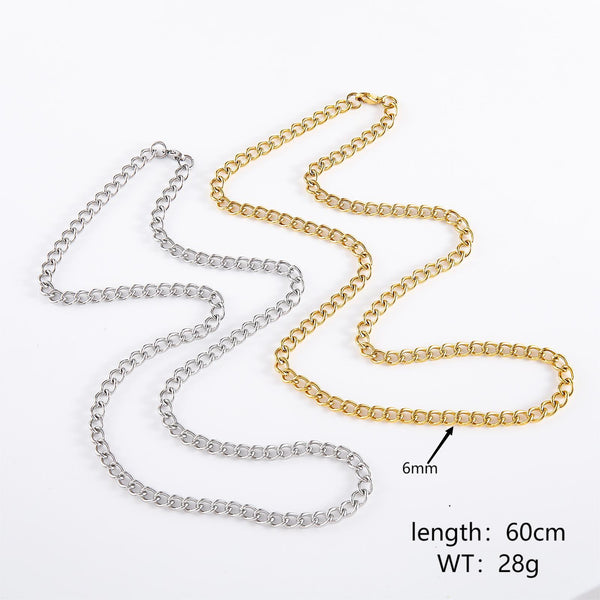 Fashion Chain U-Shape Stainless Steel Polishing Necklaces