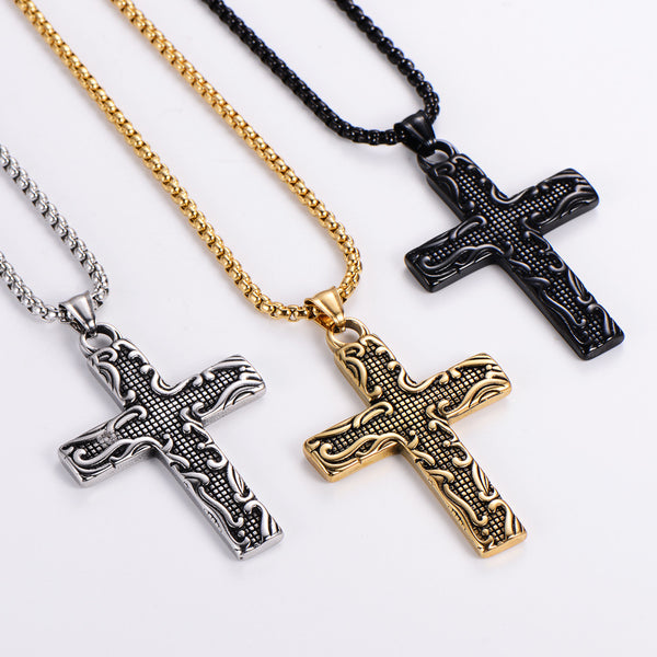 Retro Men Vintage Cross Stainless Steel Pendants