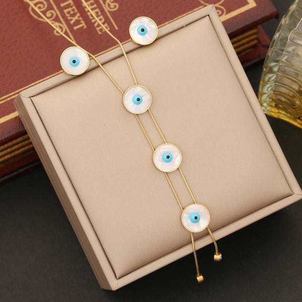 Expressive Eye Stainless Steel Oil Dripping Necklaces