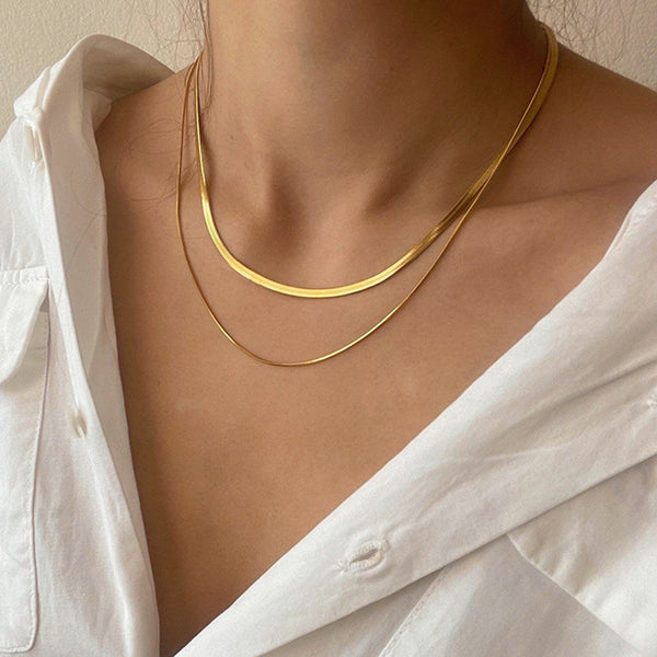 IG Style Stripe Geometric Stainless Steel Electroplating Necklaces