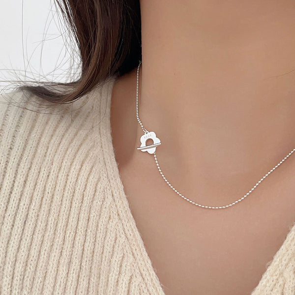 925 Sterling Silver Cute Sunflower Geometric Silver Necklaces