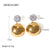 IG Style Round Geometric Stainless Steel 18K Gold Plated Earrings