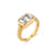 Women Fashion Circle Geometric Stainless Steel 18K Gold Plated Rings