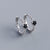 925 Sterling Silver Round Silver Diamond Inlay Stud Earrings