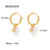 IG Style Pearl Geometric Stainless Steel 18K Gold Plated Earrings