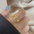 Round Geometric Titanium Steel 18K Gold Plated Rings