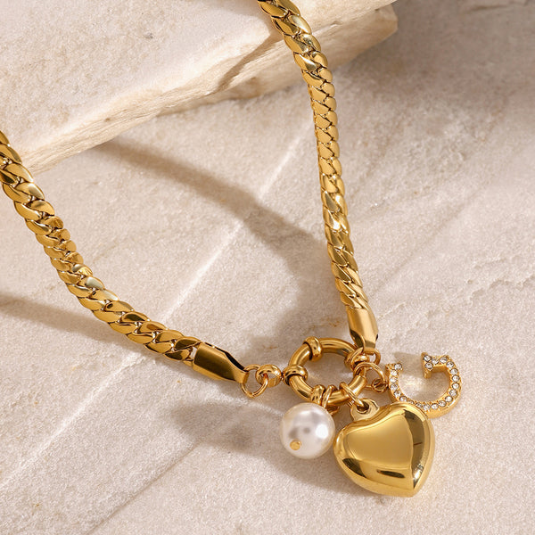 Vacation Heart Heart Stainless Steel Electroplating Necklaces