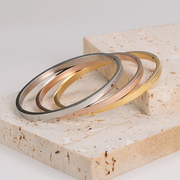 Versatile Heart Stainless Steel Electroplating Bangles