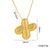 Letter Text Number Titanium Steel 18K Gold Plated Necklaces