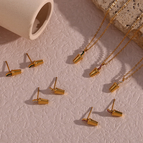 Minimalist Fashion Cola Geometric Stainless Steel 18K Gold Plated Necklaces