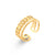 Women Fashion Stripe Geometric Stainless Steel 18K Gold Plated Rings