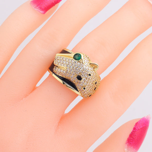 Unisex Punk Geometric Metal Animal Chinese Zodiac Animal Zircon Rings