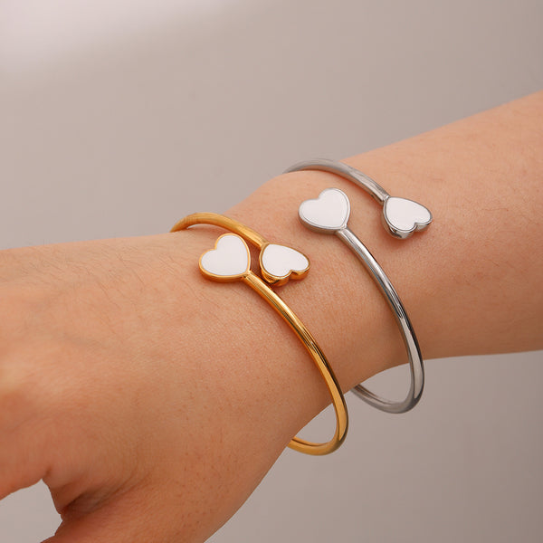 IG Style Heart Stainless Steel Electroplating Bangles