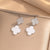 Moderate Luxury Flower Copper Diamond Inlay Stud Earrings