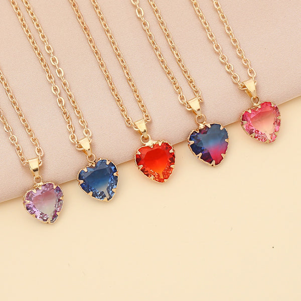 Women Minimalist Heart Alloy Electroplating Necklaces