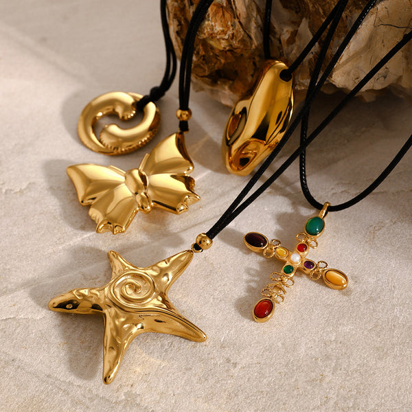 IG Style Starfish Animal Chinese Zodiac Stainless Steel Electroplating Necklaces