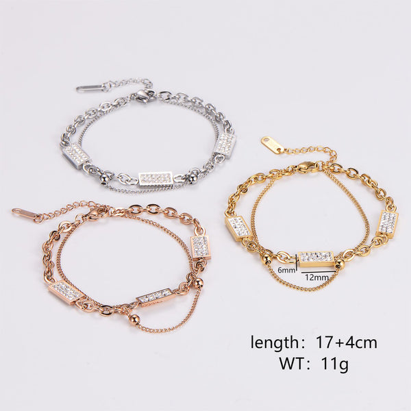 Women Minimalist Stripe Stainless Steel Electroplating Bracelets