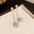 Moderate Luxury Quadrilateral Round Geometric Artificial Pearl Electroplating Earrings