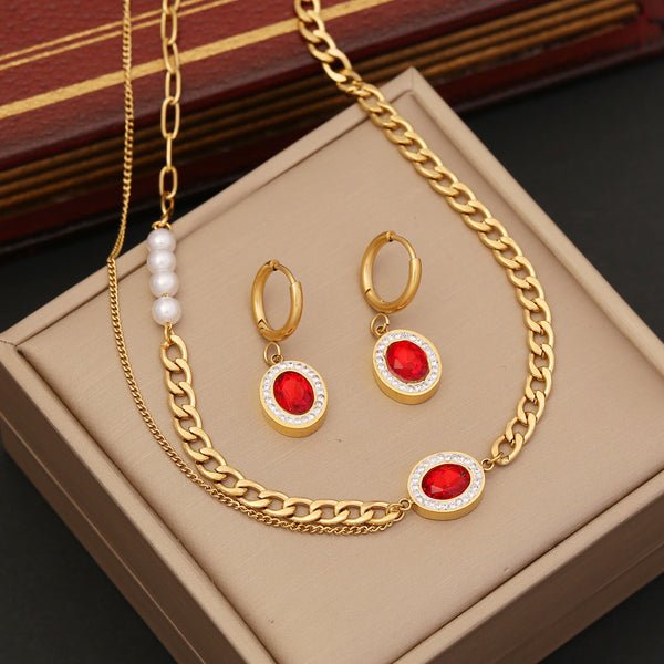 Fashion Circle Stainless Steel Electroplating Necklaces