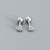 925 Sterling Silver Korean Heart Heart Silver Diamond Inlay Stud Earrings