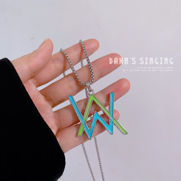 Cartoon Geometric Titanium Steel Diamond Inlay Necklaces