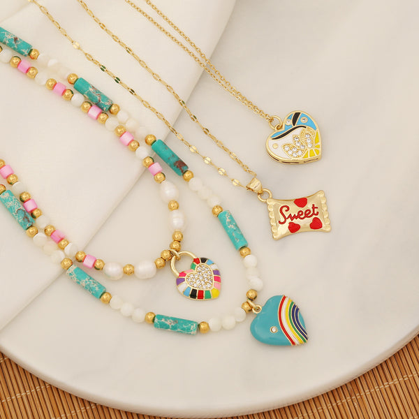 Fashion Heart Bead Handmade Necklaces