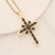 Expressive Cross Copper Zircon Inlay Pendants