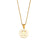 Fashion Round Number Text Letter Stainless Steel 18K Gold Plated Necklaces