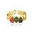 Luxurious Women Droplet Geometric Zircon Zircon Inlay Rings