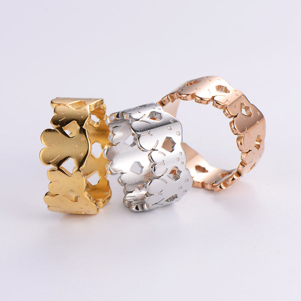 Fashion Bear Stainless Steel Electroplating Rings