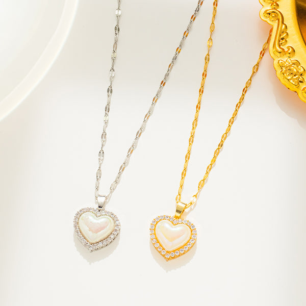 Korean Tulip Geometric Titanium Steel 18K Gold Plated Necklaces