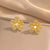 Moderate Luxury Flower Copper Diamond Inlay Stud Earrings