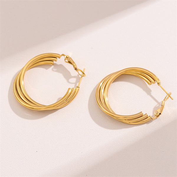 Minimalist Geometric Stainless Steel Polishing Earrings