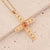 Unisex Cross Copper Zircon Inlay Pendants