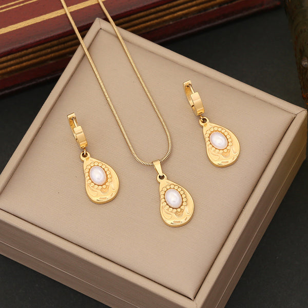 Fashion Round Geometric Stainless Steel Electroplating Necklaces